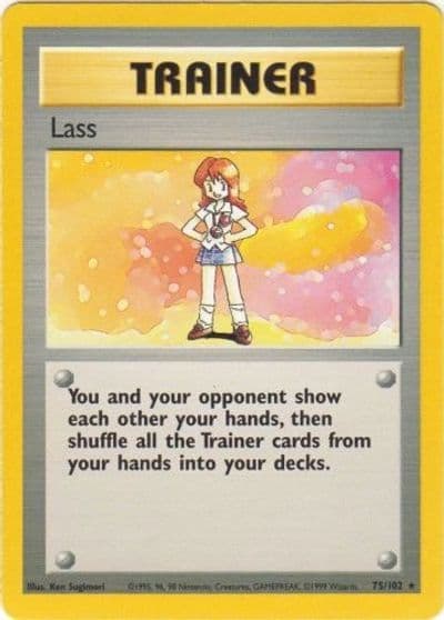 Lass Base Set Pokemon card