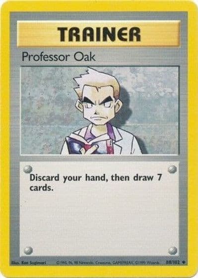 Professor Oak Base Set Pokemon card