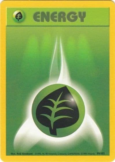 Grass Energy Base Set Pokemon card
