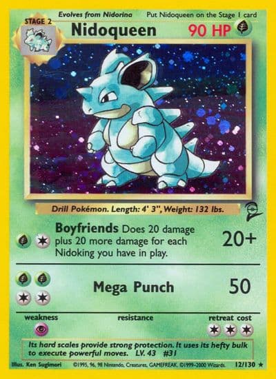 Nidoqueen Base Set 2 Pokemon card