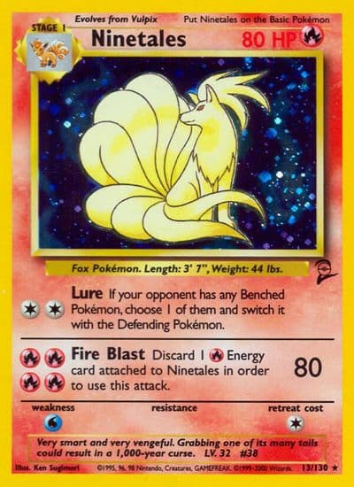 Ninetales Base Set 2 Pokemon card