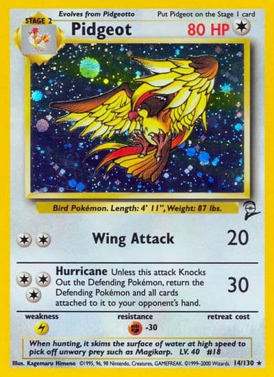 Pidgeot Base Set 2 Pokemon card
