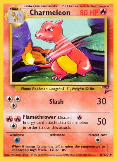 Charmeleon Base Set 2 Pokemon card