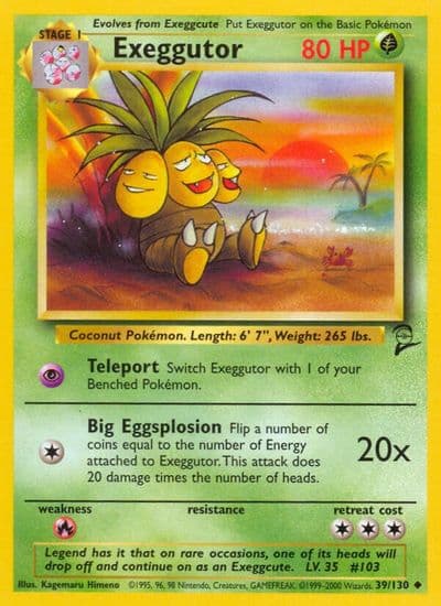 Exeggutor Base Set 2 Pokemon card