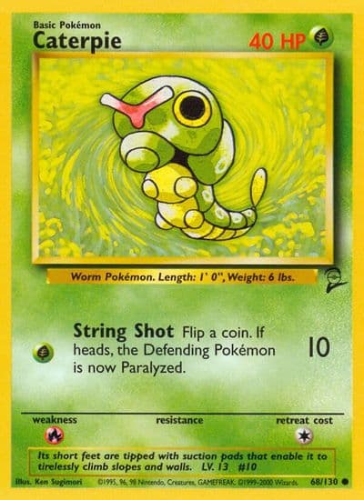 Caterpie Base Set 2 Pokemon card