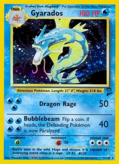 Gyarados Base Set 2 Pokemon card