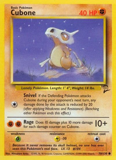 Cubone Base Set 2 Pokemon card