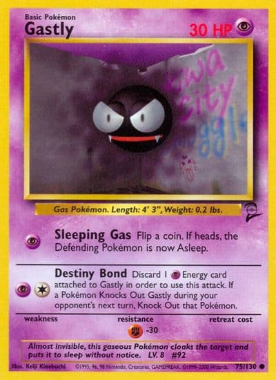 Gastly Base Set 2 Pokemon card