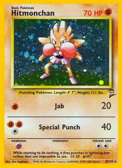 Hitmonchan Base Set 2 Pokemon card