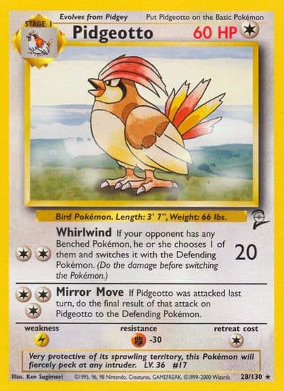 Pidgeotto Base Set 2 Pokemon card