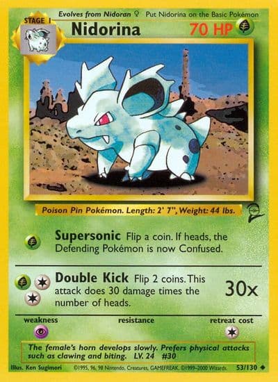 Nidorina Base Set 2 Pokemon card