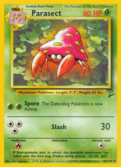 Parasect Base Set 2 Pokemon card