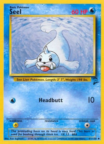 Seel Base Set 2 Pokemon card