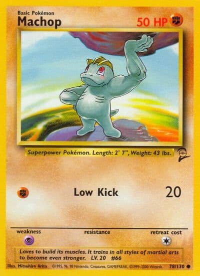 Machop Base Set 2 Pokemon card
