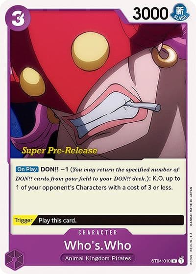 WhosWho Super Pre-Release Starter Deck 4: Animal Kingdom Pirates One Piece card