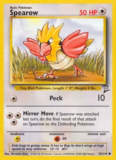 Spearow Base Set 2 Pokemon card