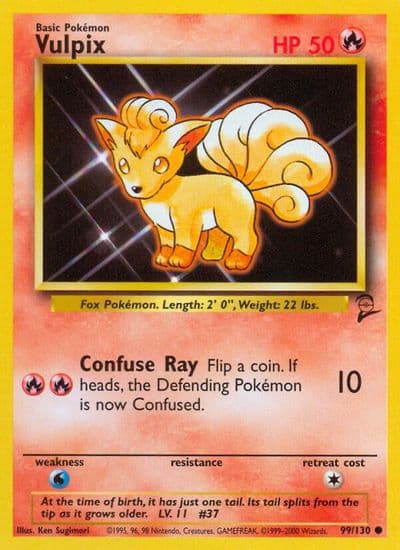 Vulpix Base Set 2 Pokemon card