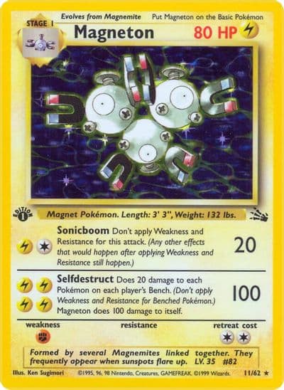 Magneton (11) Fossil Pokemon card