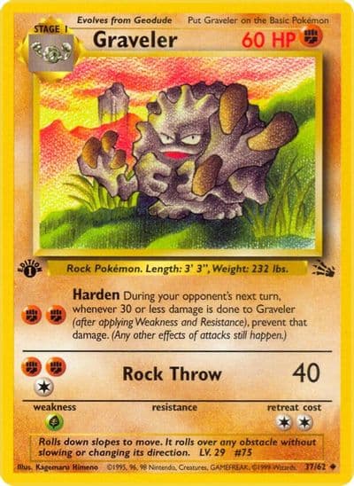 Graveler Fossil Pokemon card
