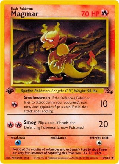 Magmar Fossil Pokemon card