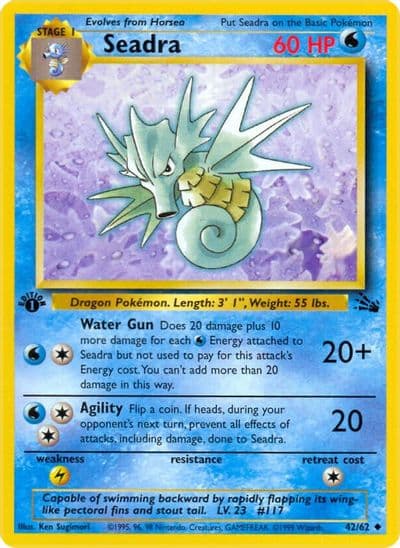Seadra Fossil Pokemon card