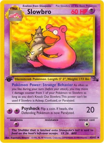 Slowbro Fossil Pokemon card