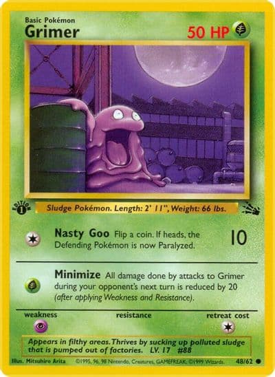 Grimer Fossil Pokemon card