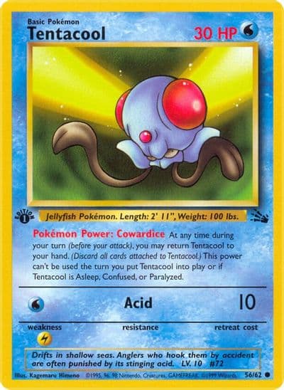 Tentacool Fossil Pokemon card