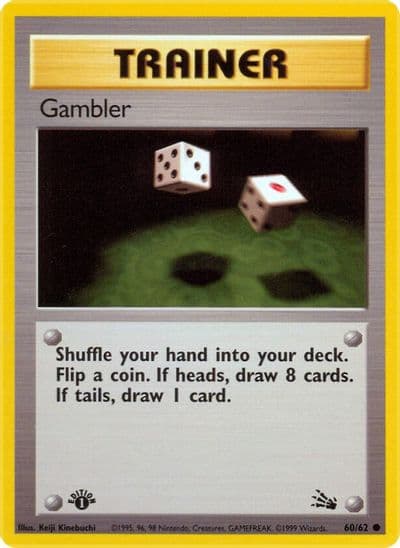 Gambler Fossil Pokemon card
