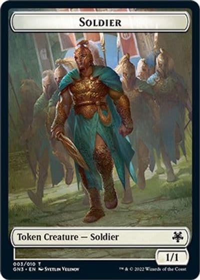Soldier Elf Warrior Double Sided Token Magic Game Night: Free-For-All Magic card