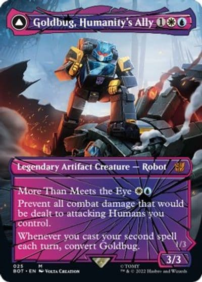Goldbug Humanitys Ally Shattered Glass Universes Beyond: Transformers Magic card