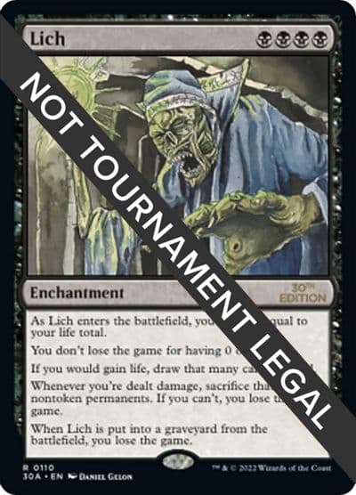 Lich 30th Anniversary Edition Magic card