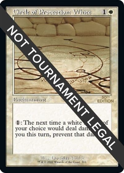 Circle of Protection White Retro Frame 30th Anniversary Edition Magic card