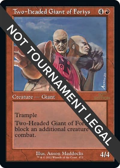 Two Headed Giant of Foriys Retro Frame 30th Anniversary Edition Magic card