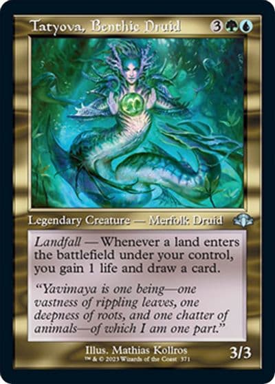 Tatyova Benthic Druid Retro Frame Dominaria Remastered Magic card