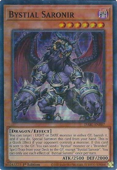 Bystial Saronir Darkwing Blast Yu-Gi-Oh! card