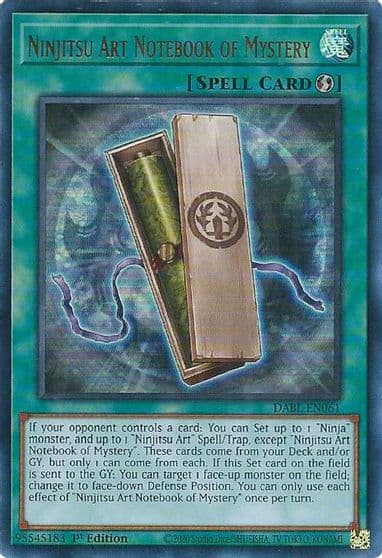 Ninjitsu Art Notebook of Mystery Darkwing Blast Yu-Gi-Oh! card