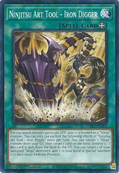 Ninjitsu Art Tool Iron Digger Darkwing Blast Yu-Gi-Oh! card