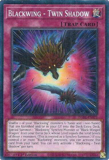 Blackwing Twin Shadow Darkwing Blast Yu-Gi-Oh! card