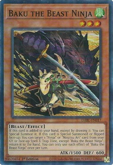 Baku the Beast Ninja Darkwing Blast Yu-Gi-Oh! card