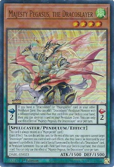Majesty Pegasus the Dracoslayer Darkwing Blast Yu-Gi-Oh! card