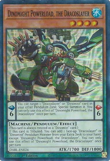 Dinomight Powerload the Dracoslayer Darkwing Blast Yu-Gi-Oh! card