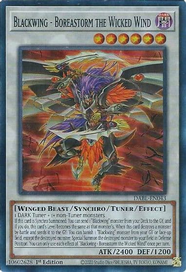 Blackwing Boreastorm the Wicked Wind Darkwing Blast Yu-Gi-Oh! card