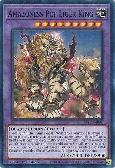 Amazoness Pet Liger King Darkwing Blast Yu-Gi-Oh! card
