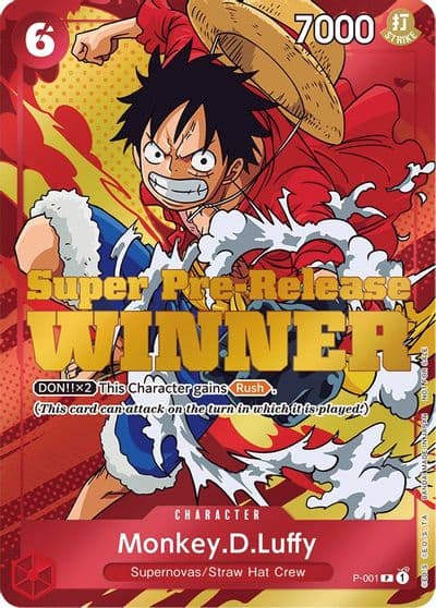 MonkeyDLuffy Super Pre Release Winner One Piece Promotion Cards One Piece card