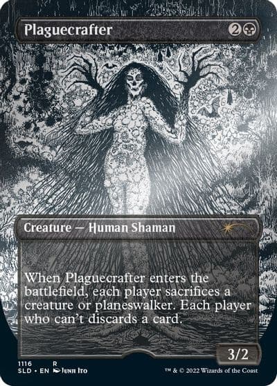 Plaguecrafter Borderless Foil Etched Secret Lair Drop Series Magic card