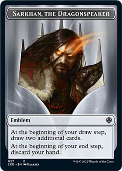 Emblem Sarkhan the Dragonspeaker Double Sided Token Starter Commander Decks Magic card