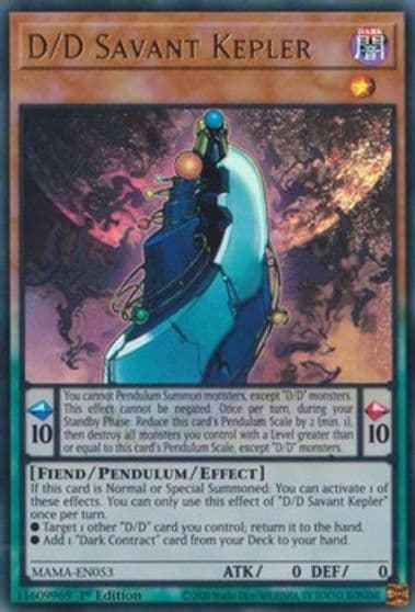 D D Savant Kepler Magnificent Mavens Yu-Gi-Oh! card