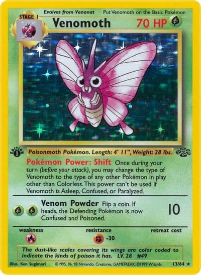Venomoth (13) Jungle Pokemon card