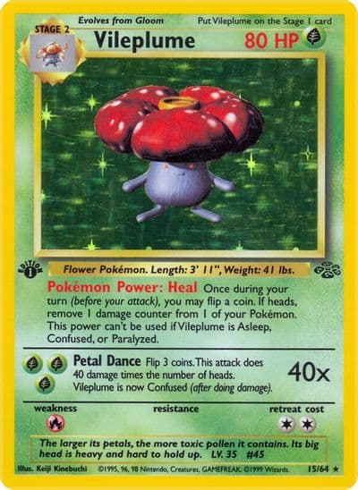 Vileplume (15) Jungle Pokemon card